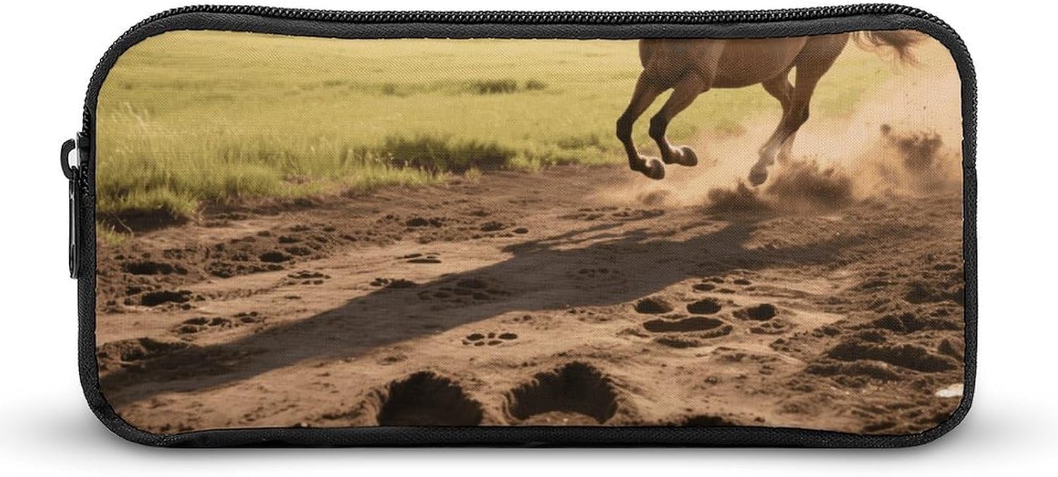 Horse Paw Print Pencil Case Large Pencil Bag with Zipper