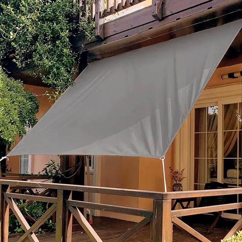 Dripex 4x5m Vízlepergető Napvitorla UV Védelemmel - Szürke Árnyékoló Ponyva Kerthez, Teraszhoz, Erkélyhez, Kempingezéshez, Rögzítő Kötelekke