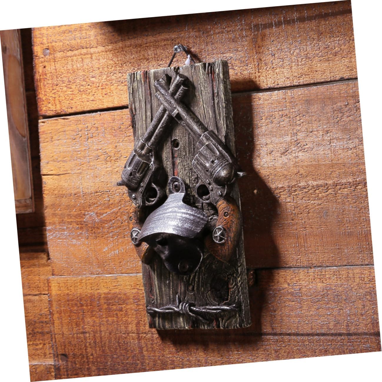 SECFOU Creative Beer Bottle Opener Hanging Wall Mount Resin Deer Antler Design Retro Bar Beer Opener for Home and Pub Use