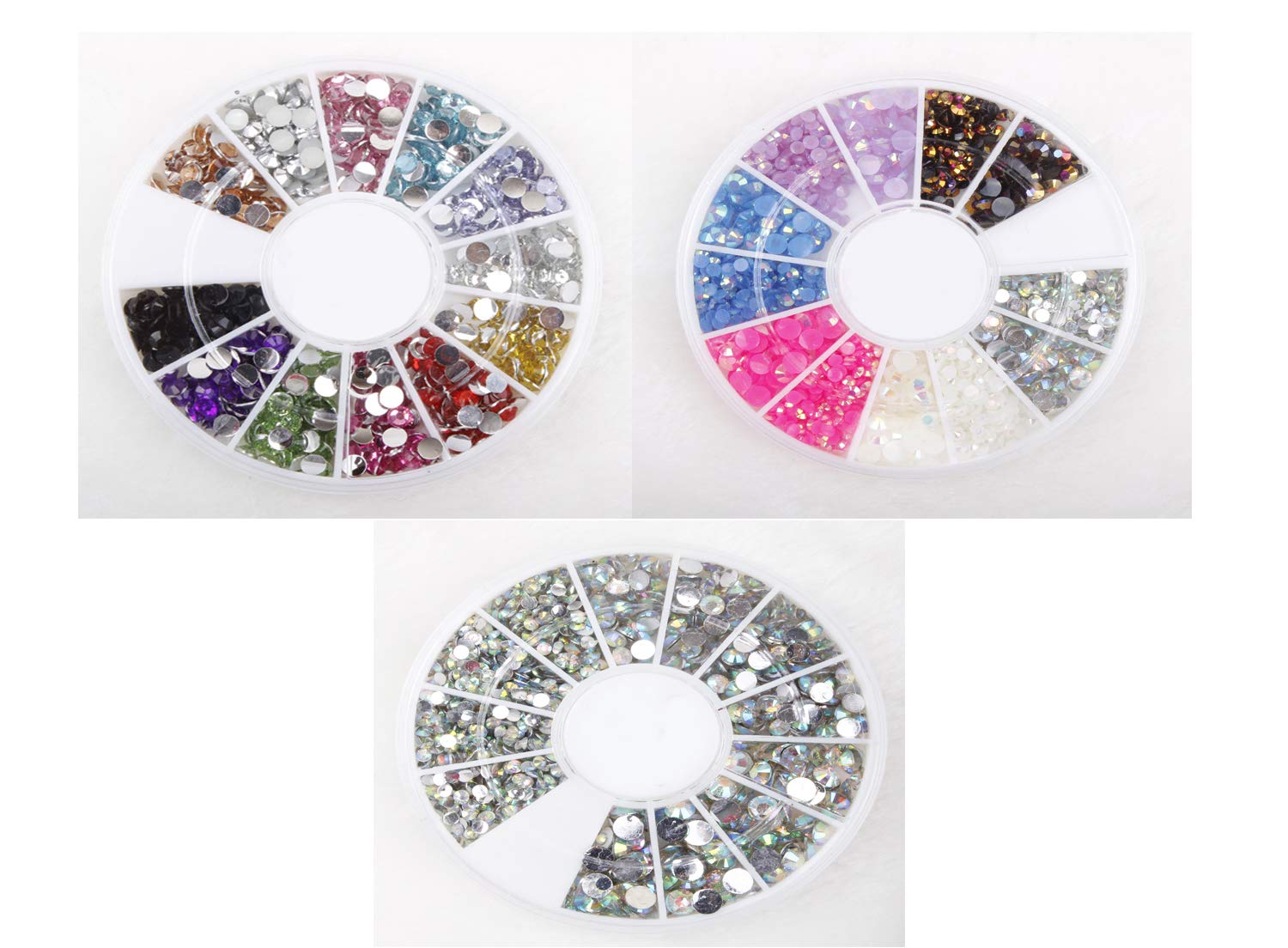 Western World Nail Art Rhinestones Nail Beads Gold Metal Studs Stone 3D Nail Decoration with Rhinestones (Pack of 3)