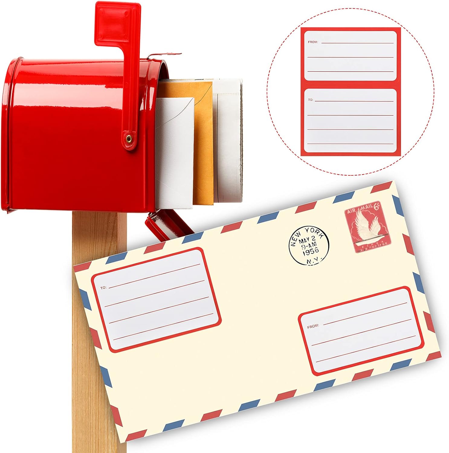 50 Sheets to/from All-Purpose Address Mailing Labels, Self Adhesive Mailing Labels Stickers for School Office and Home (,4.5 x 3.5 Inch)