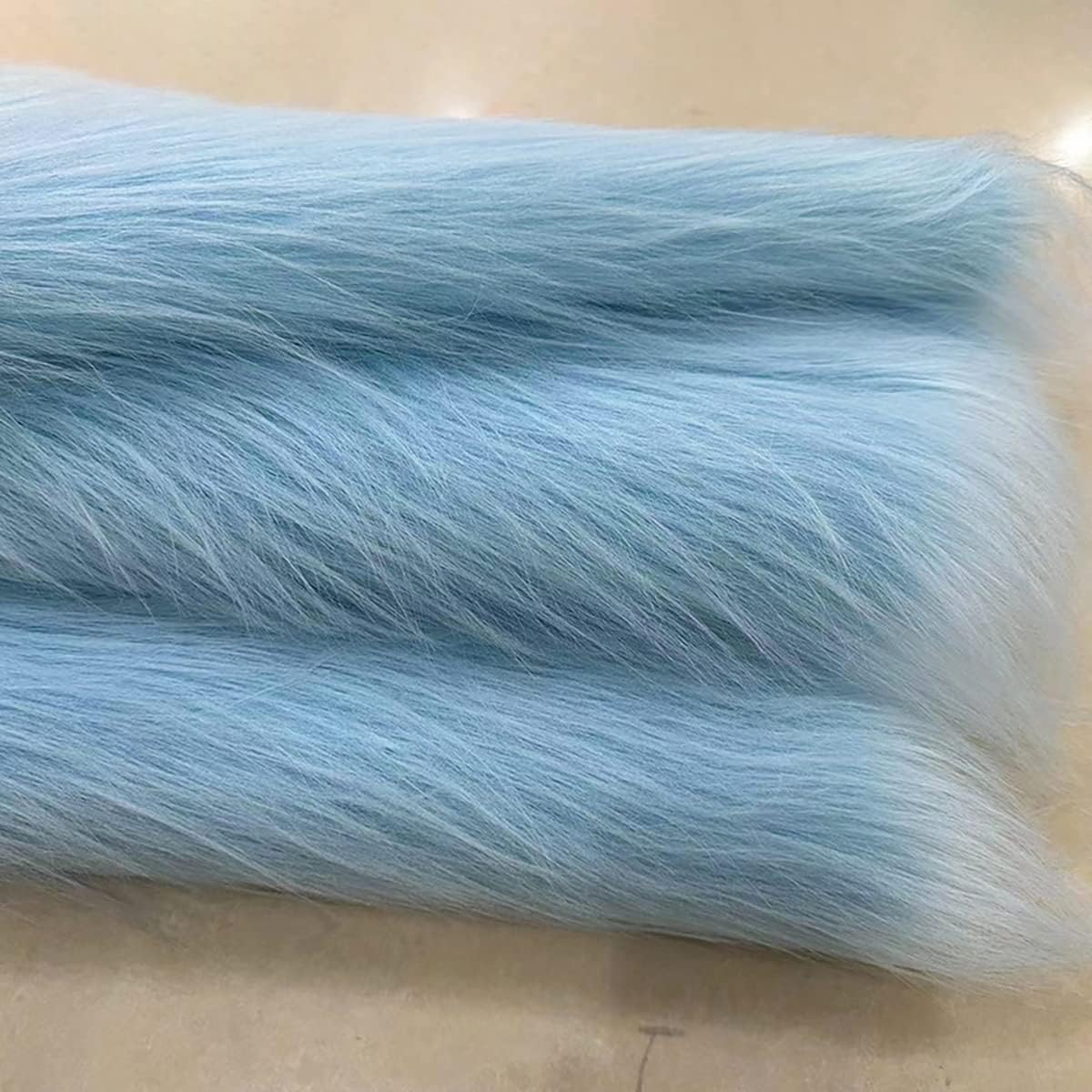 43 Colors Faux Fur Fabric 180x50cm Shaggy Fox Fur Fabric Fluffy Fuzzy Fur for Upholstery DIY Crafts Chair Cover Patches Clothing(7 Sky Blue)