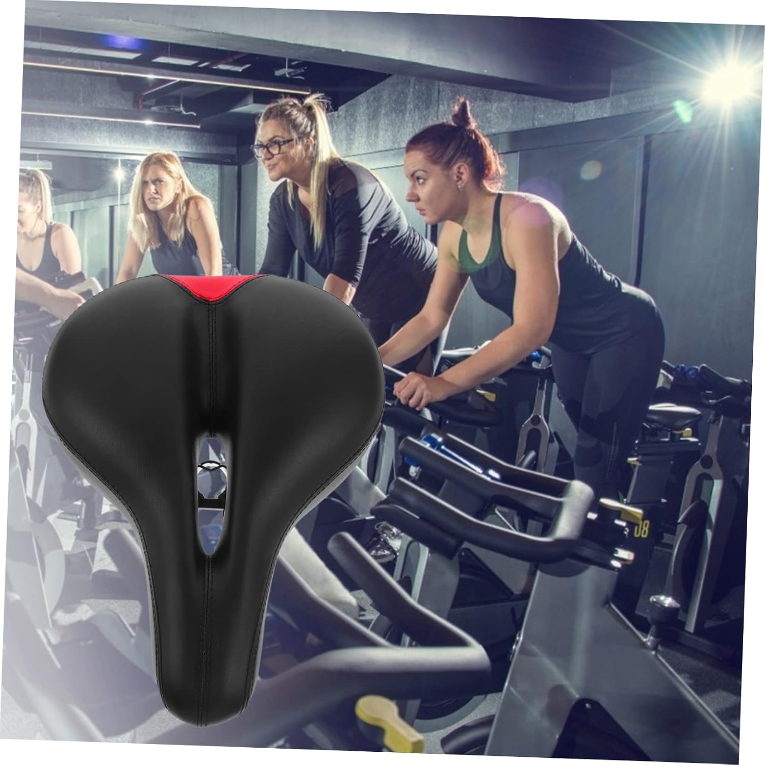 Milisten Comfortable High-Elastic Foam Stationary Bike Saddle Cushion Soft Gym Workout Tool for Indoor Cycling Suitable for Home Use Exercise Bikes