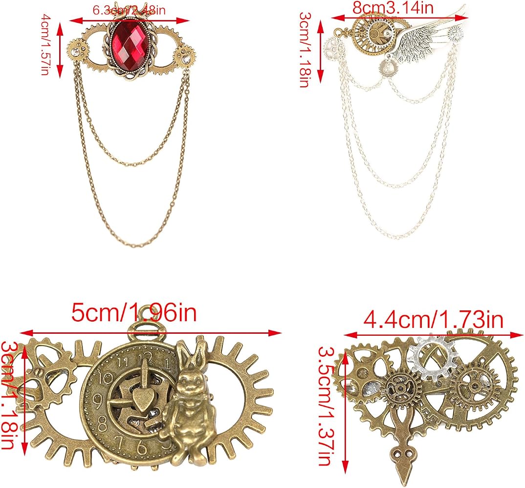 Spilla Rotonda Steampunk Con Orologio E Ingranaggi – In Lega Di Alluminio, Leggera E Antisfarina, Per Uomo E Donna (accessorio Per Cravatte, Cappelli E Borse)