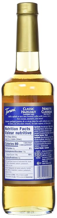 Torani Hazelnut Syrup, 25.35 oz