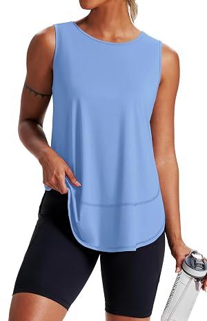 Womens Sleeveless Workout Tops Breathable Lightweight Active Tennis Yoga Shirts Athletic Running Tank Tops for Women