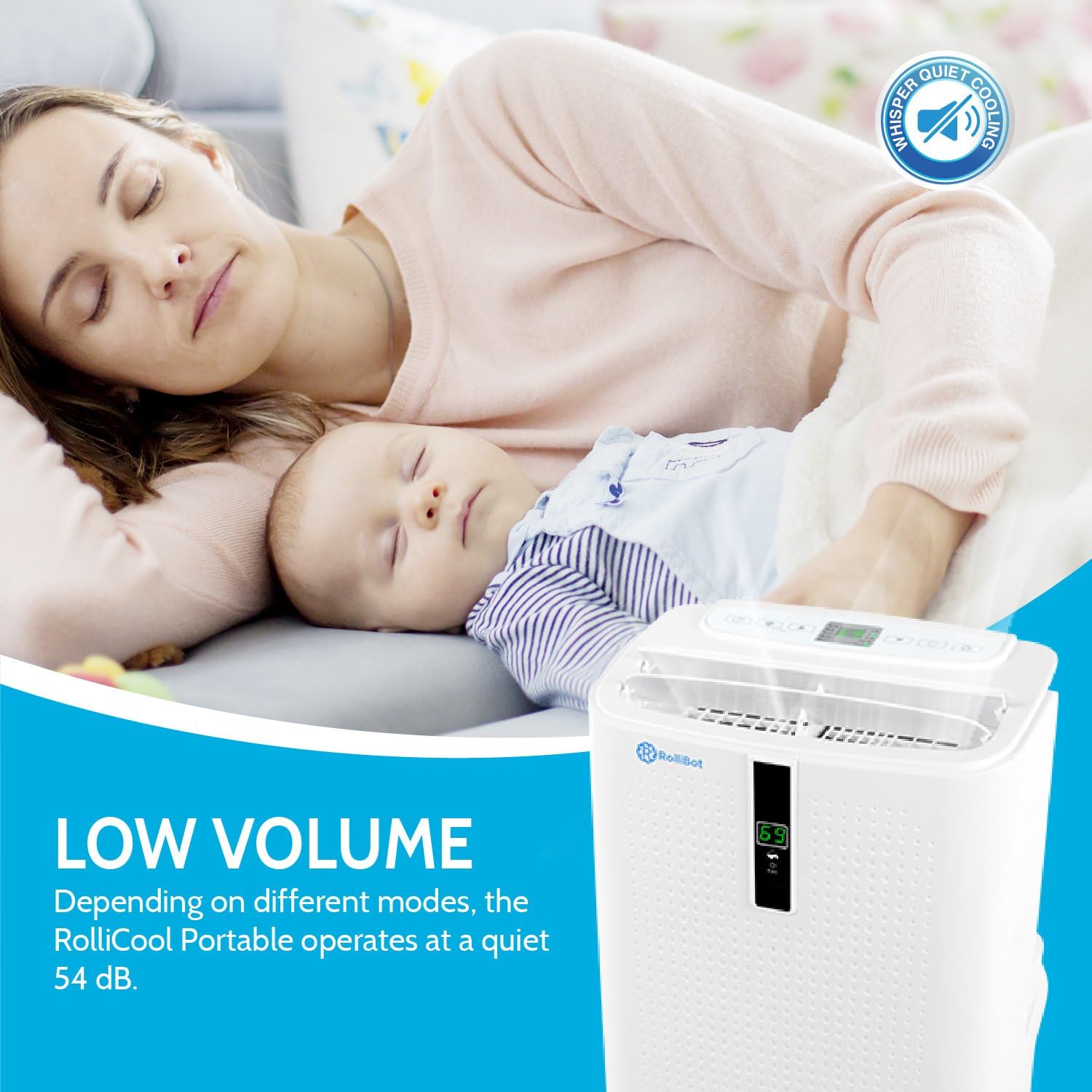 Alexa Enabled RolliCool COOL310 Portable Air Conditioner 12000 BTU - Air Conditioner with Heater, Dehumidifier, and Fan with Mobile App