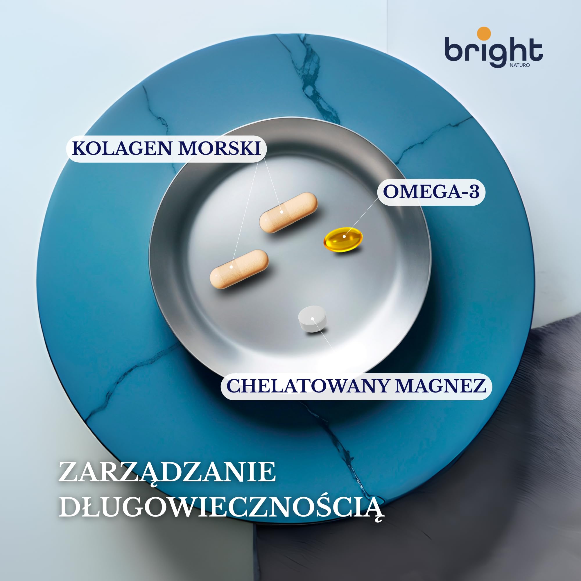 Kolagen morski z kwasem hialuronowym, koenzym Q10, witaminą C, cynkiem, magnezem, Omega 3 TG Ultra - SmartAbsorb™ | dla zdrowia skóry, ruchomości stawów i odporności | 28 saszetek dziennie