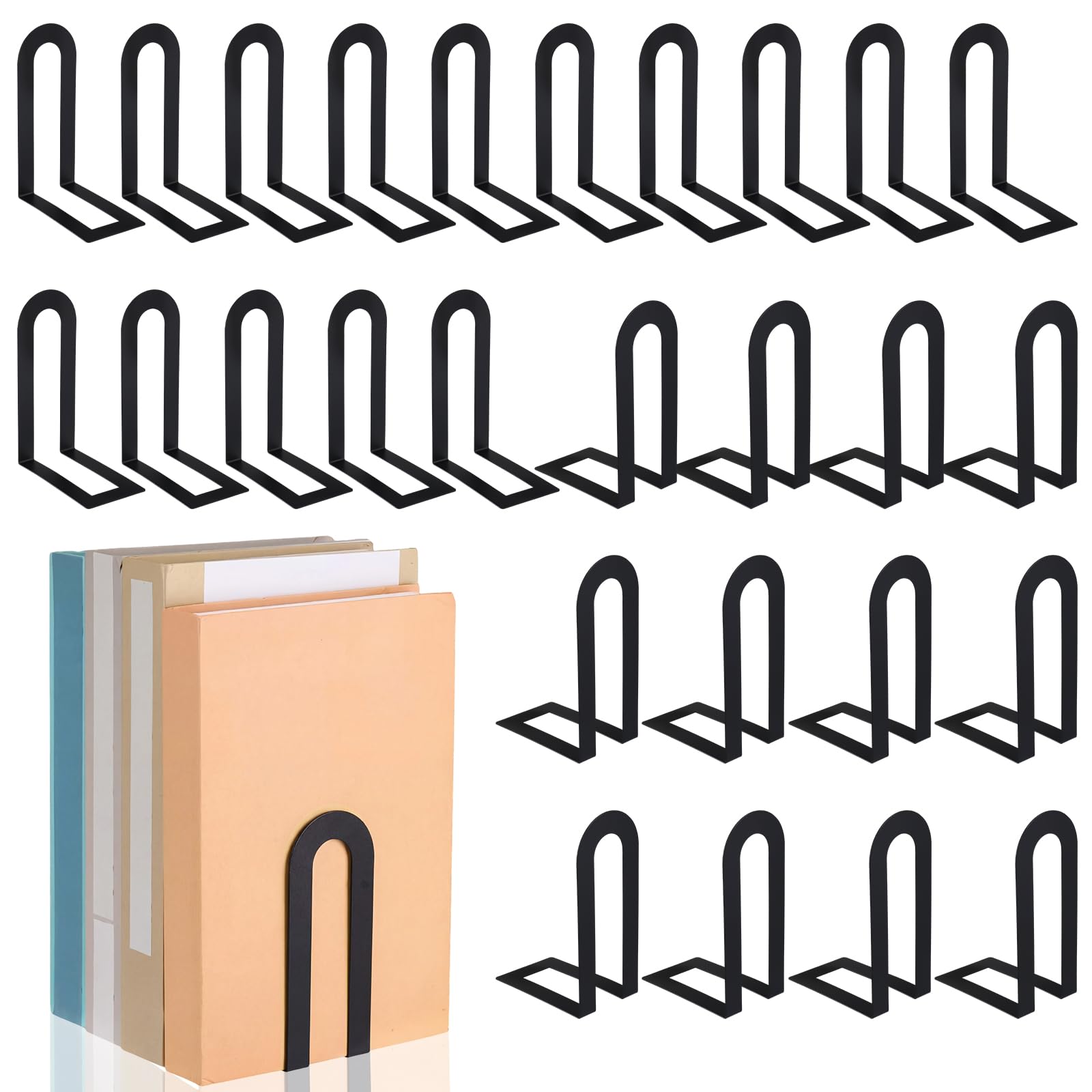 Sujetalibros de metal pequeños para organizar estantes de oficinas en casa y librerías modernas