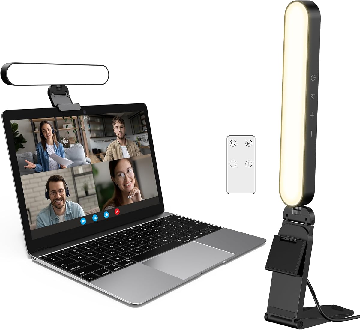 InnoGear Anillo de luz para computadora en cámara Monitor Videoconferencia Luz | Luces LED para Video, Clip On, Control Remoto, 3 Modos de Color, Ajustable, Monitor, Computadora Portátil, Fácil de Conectar, Grabación