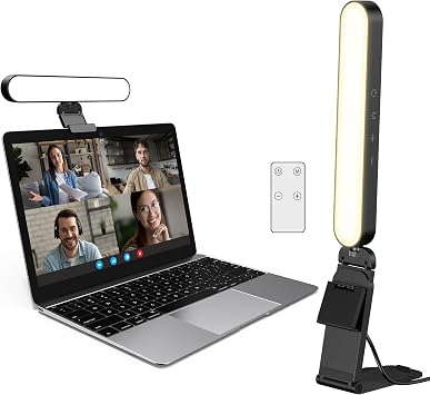 InnoGear Video Conference Light, On-Camera Video Lights for Monitor Desk LED Streaming Lighting with Remote and Touch Control Selfie Zoom Lighting for Computer Webcam Laptop Podcast, Recording