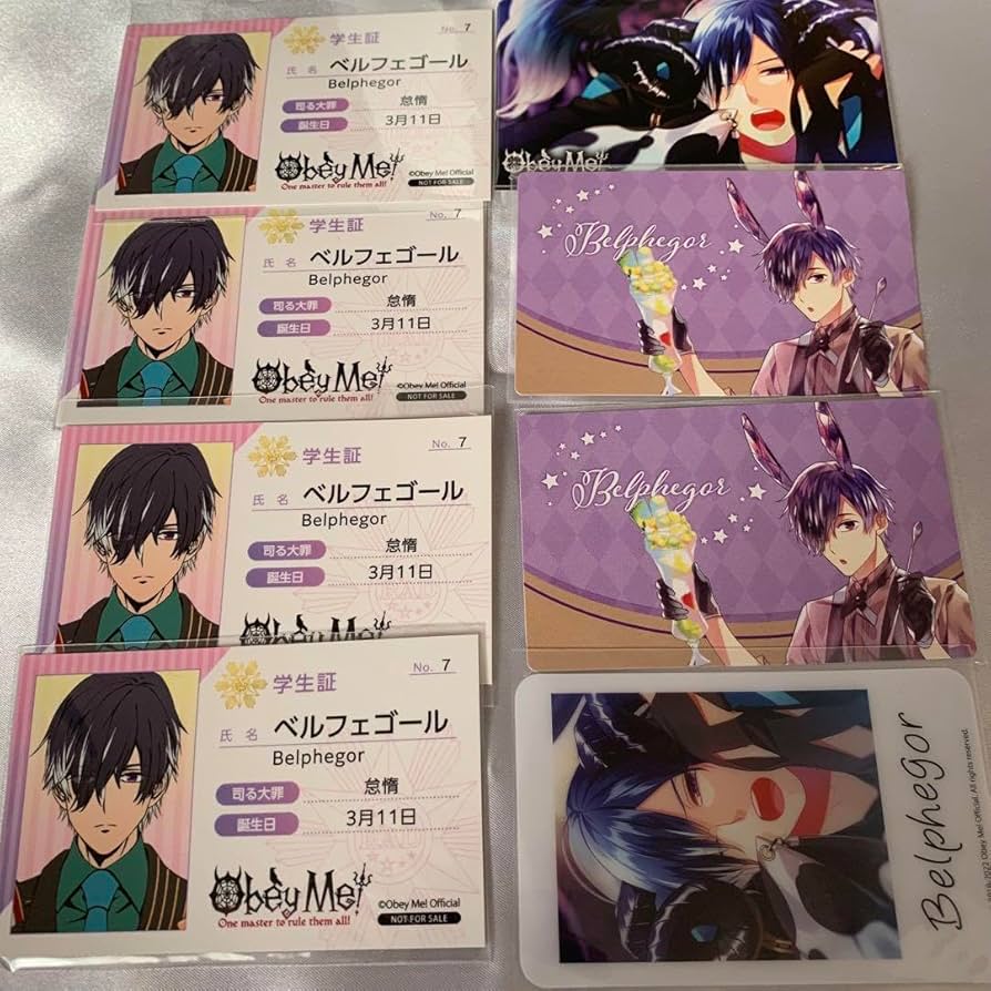 Amazon.co.jp: obey me ベルフェゴール 学生証 バニーボーイ ネーム