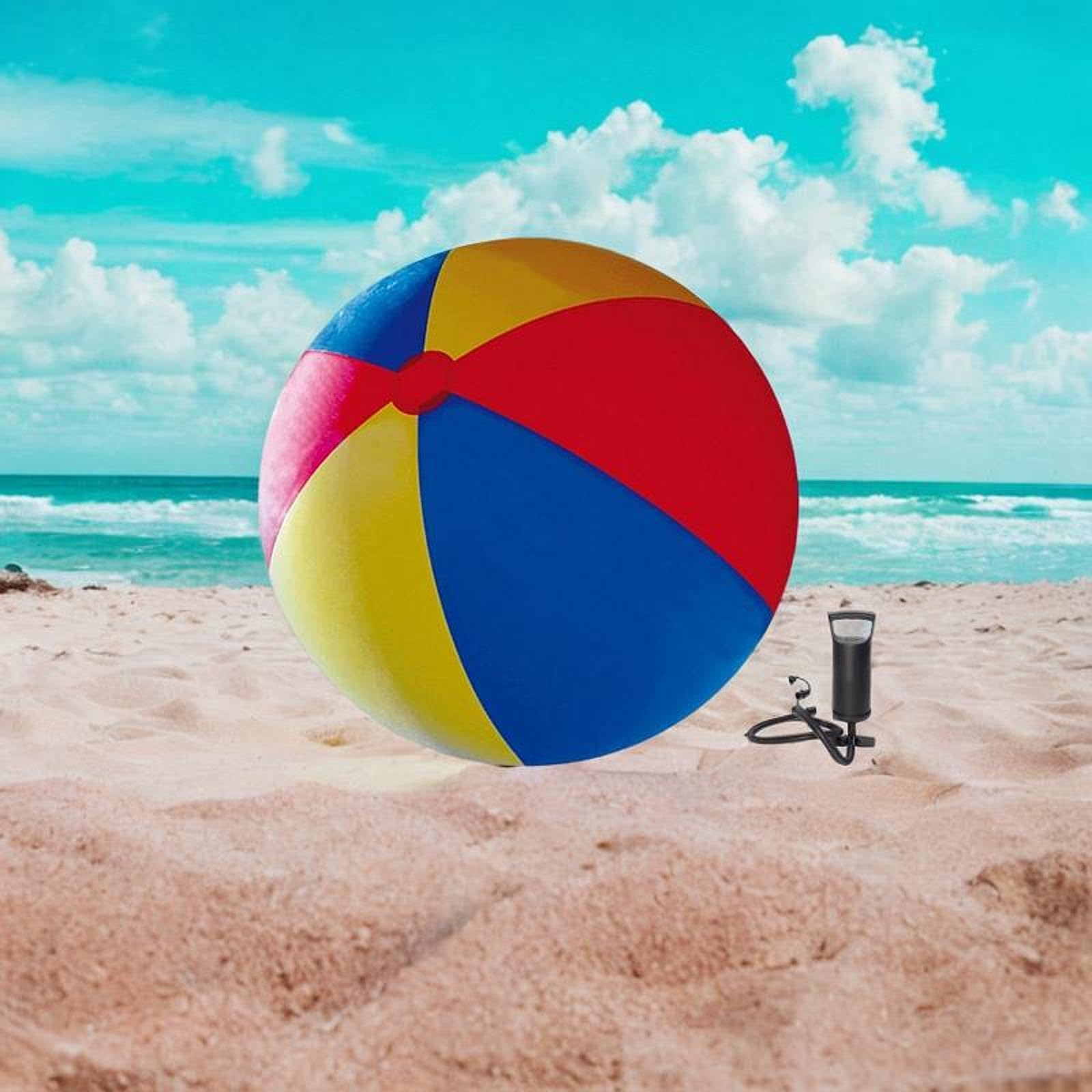Pallone da Spiaggia Gonfiabile Interattivo in PVC per Giochi Estivi All'aperto, per Feste Ed Eventi, con Pompa Manuale, Diametro 200 Cm
