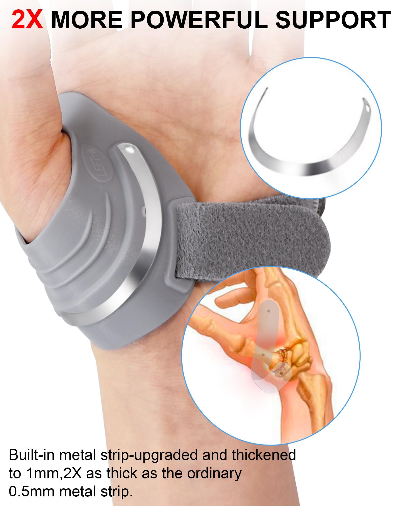Daumenbandage für Gelenkschmerzen, CMC-Gelenk-Daumen-Arthritis-Bandage, Daumenschiene für Arthrose, Sehnenentzündung, Arthritislinderung, Daumenstütze, CMC-Gelenkstabilisator-Orthese (linke Hand, M