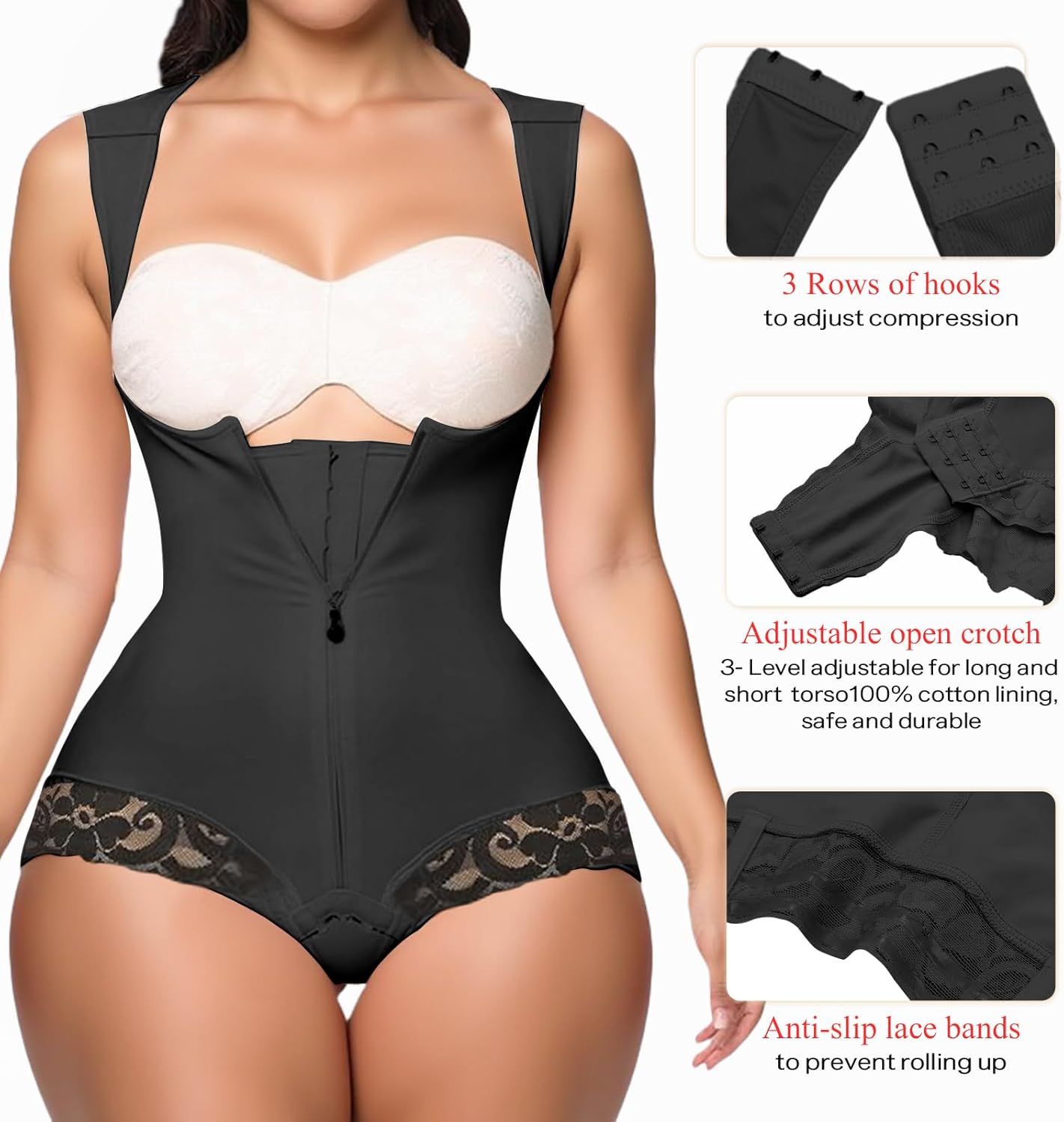 Fajas Colombianas Moldeadoras Shapewear Tummy Control Full Body Shaper Compression Shaping,Adjustable Shoulder Strap - Image 5