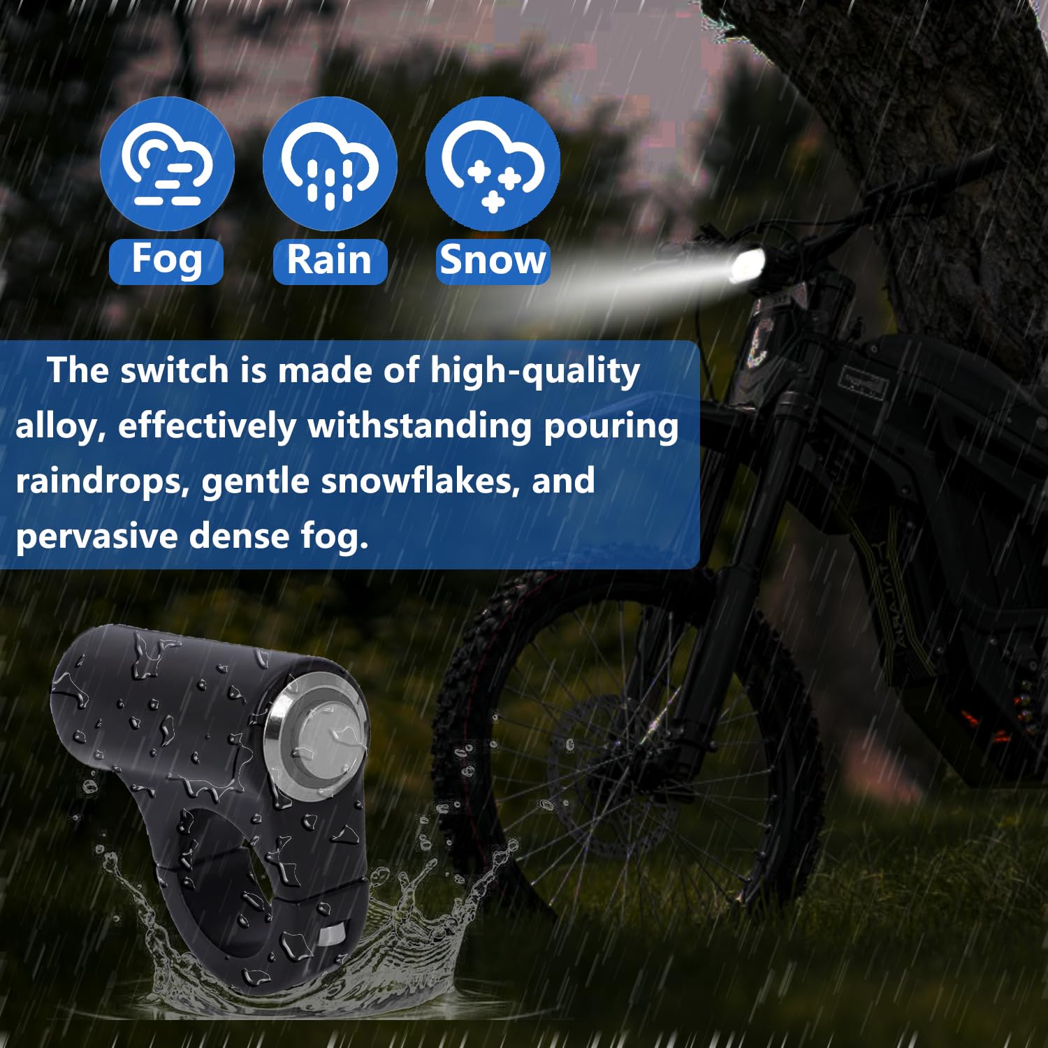 Aluminum Blue LED Headlight Kill Switch Compatible with Sur Ron Light Bee X Segway X260 X160 Talaria Sting MX3