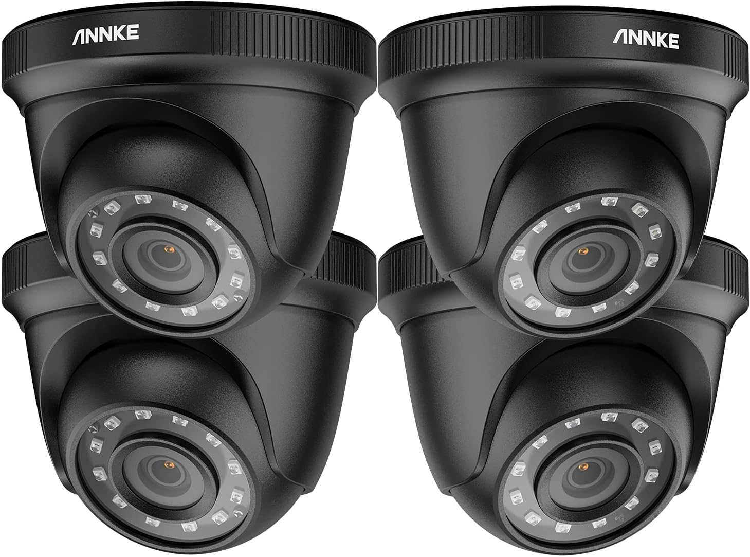 ANNKE4-Pack Home Security Camera Kits, HD TVI Add-on 1080p CCTV Cameras for Surveillance Camera System, 100 ft IR Night Vision, IP66 Waterproof Dome Cam for Outdoor/Indoor Use