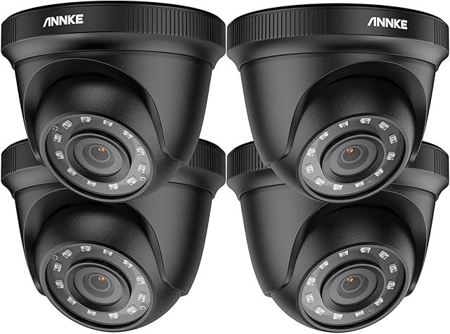ANNKE 4-Pack Home Security Camera Kits, HD TVI Add-on 1080p CCTV Cameras for Surveillance Camera System, 100 ft IR Night Vision, IP66 Waterproof Dome Cam for Outdoor/Indoor Use