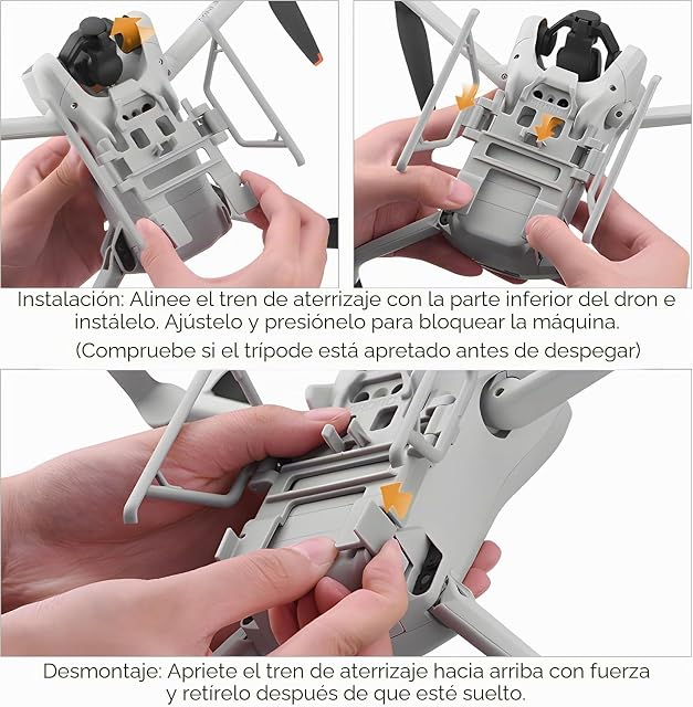 Foto 7 de 7 de Craznick Mini 3 Pro/3 tren de aterrizaje: Extensión plegable de liberación rápida para DJI Mini 3 Pro/3 Drone…