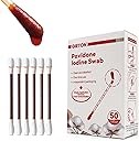 50-Count Disposable Povidone Iodine Swabs, Iodine Cotton swabs, Iodine swabsticks, Wound Care, Gentle Care and Emergency Care for The Whole Family.