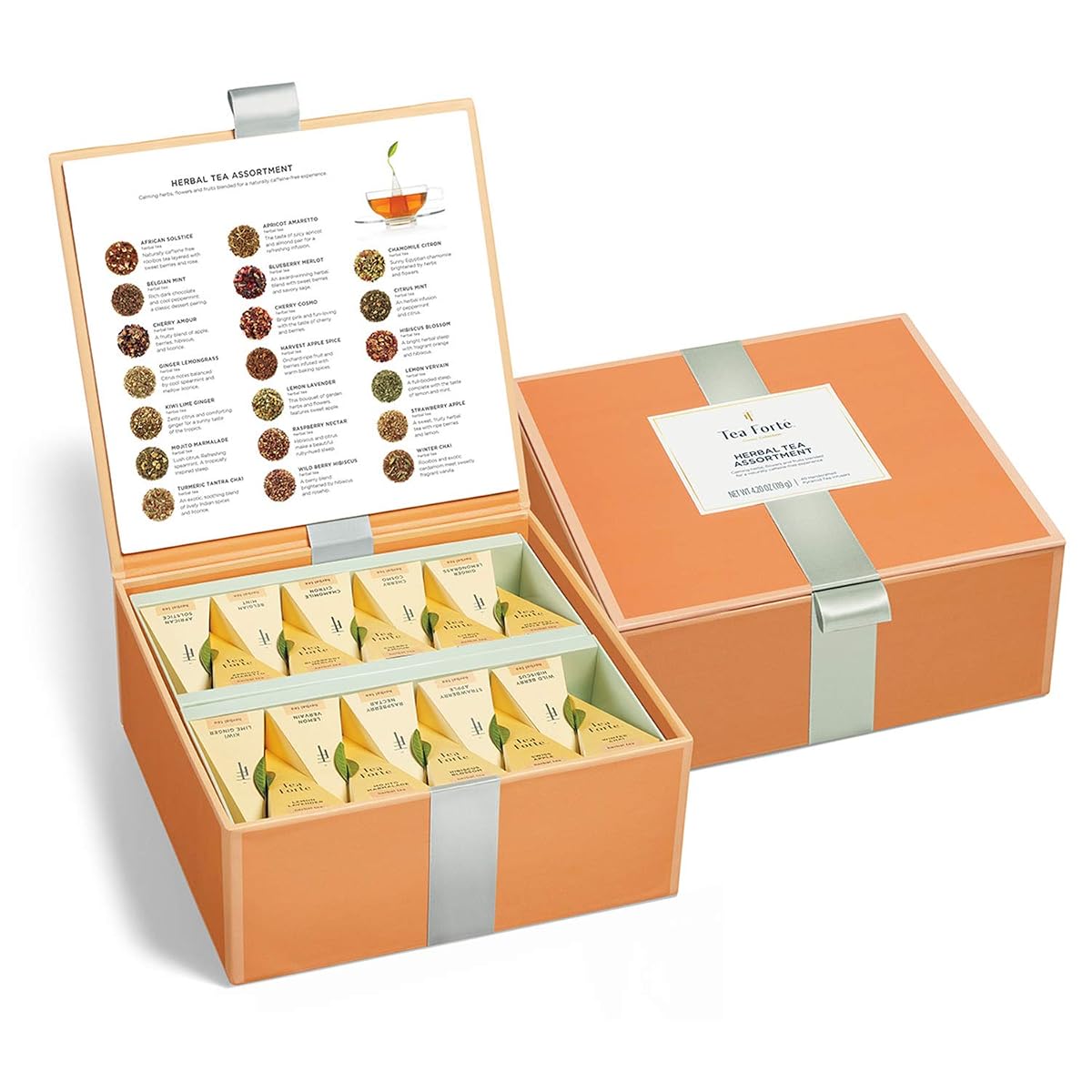 Tea Forte Herbal Tea Chest with Handcrafted Pyramid Infusers