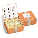 Tea Forte Premium Tea Chest Presentation Box Gift Set Sampler, 40 Count Individually Wrapped Handcrafted Pyramid Tea Infuser Bags, Herbal Tea
