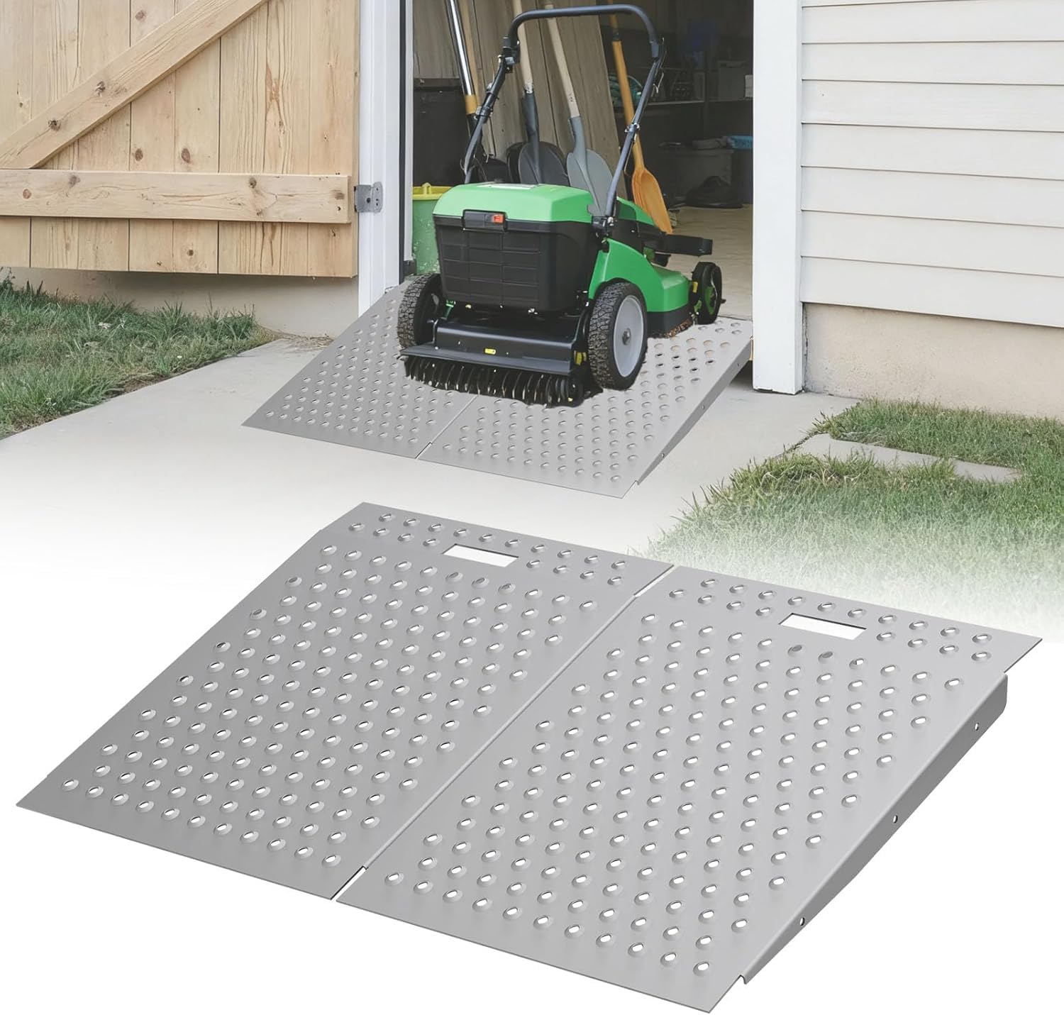 Ultra-Heavy Duty 1500 lb Shed Ramp Set (2-Pack) – 31"x48" Non-Slip Loading Ramps for ATVs, Riding Mowers & Golf Carts – Secure Barn & Garage Access