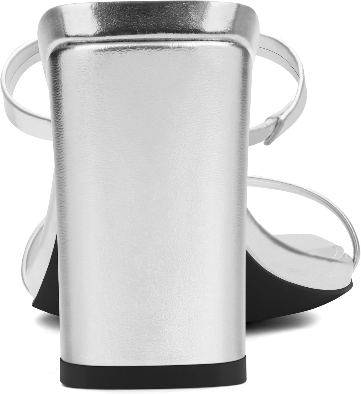 Carcuume Women's Square Toe Two Strap Open Toe Block Heels Sandals Slip On Shoes - Image 5