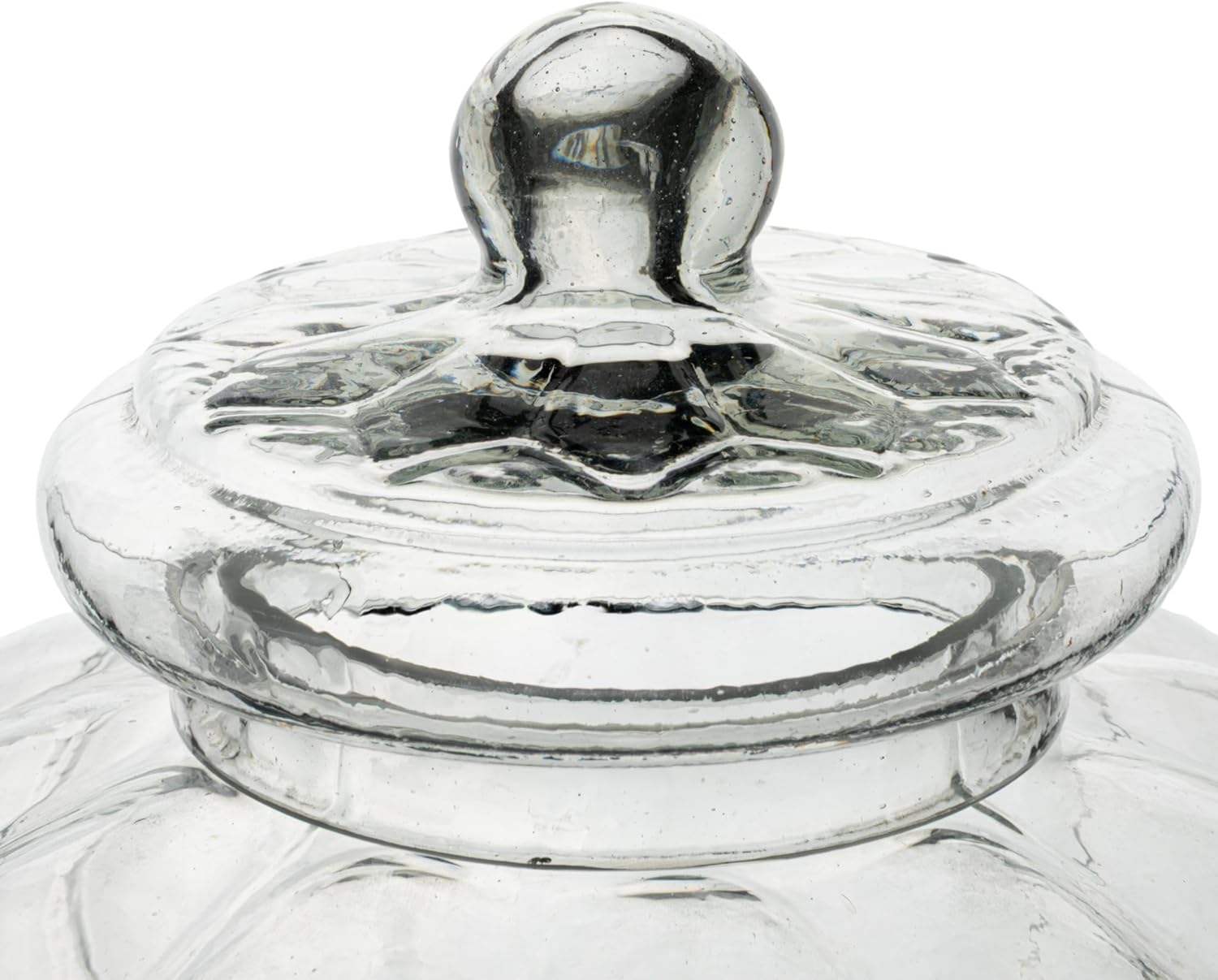 Creative Co-Op Large Ribbed Glass Jar with Lid, Clear