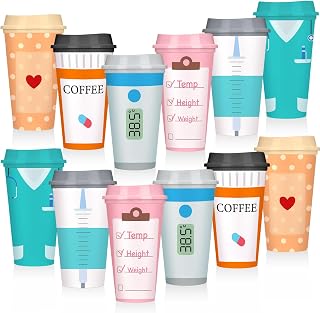 12 Pack Nurse Appreciation Gifts Bulk 2026 Nurses Coffee Cup | 16 oz Appreciation Reusable Plastic Tumblers with Lid Nursing Travel Coffee Mug Thank You Gift