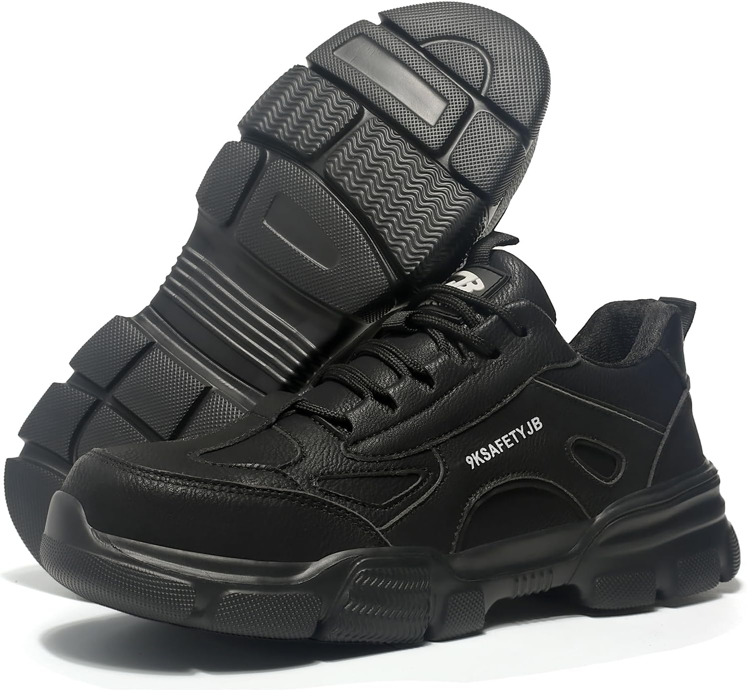 Steel Toe Shoes for Men Puncture Proof Indestructible Industry Construction Work Shoes Lightweight Comfortable Breathable Steel Toe Safety Sneakers Black - Image 8