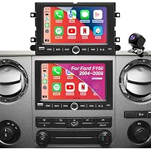 Upgrade Car Radio for Ford F150 F-150 2004-2008, F250/F350 2006-2016, Mustang 2005-2009, Escape 2008-2012, 7 Inch Touch Screen Stereo with Carplay Android Auto GPS Backup Camera Bluetooth WiFi SWC FM