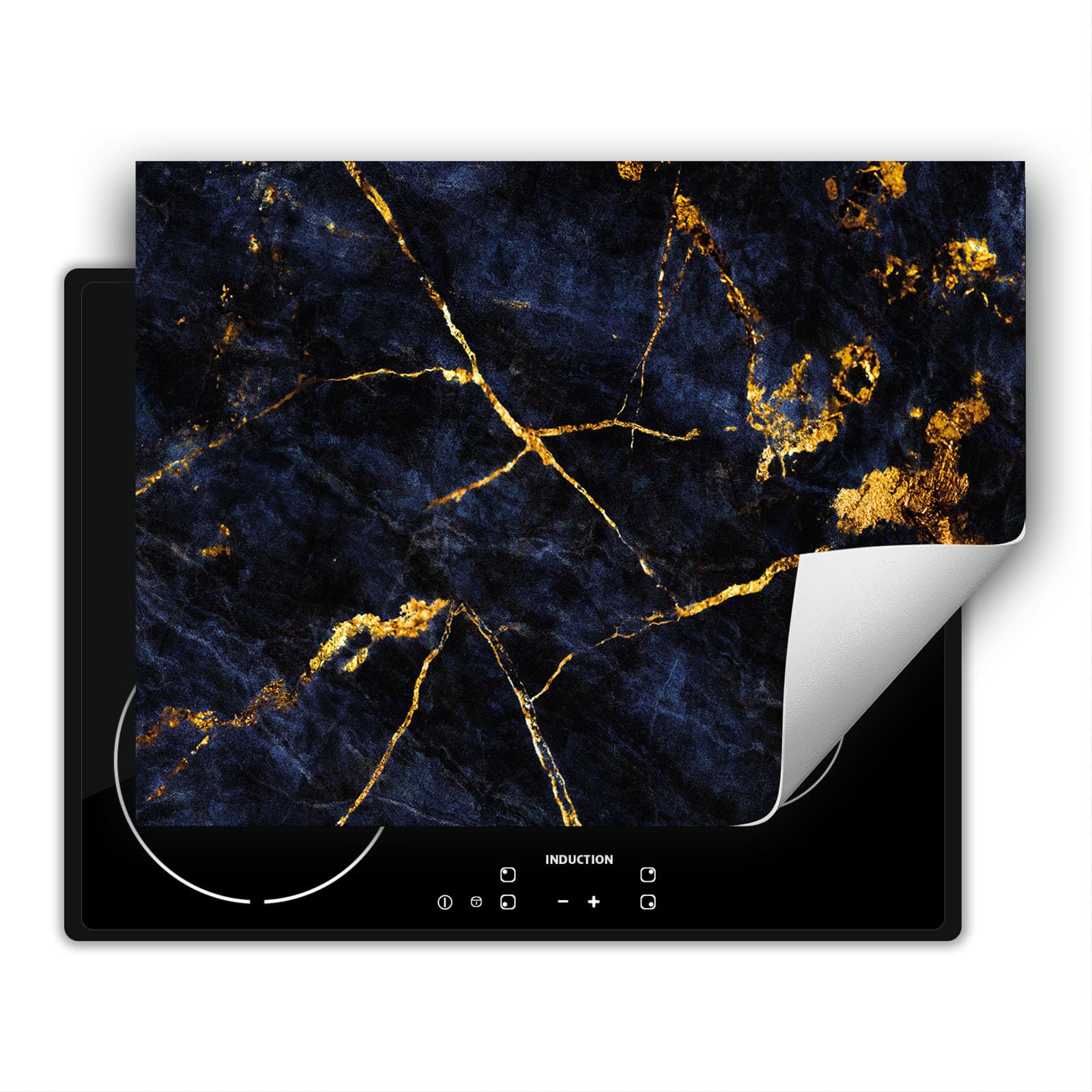Tapa para placa de induccion - Placa protectora vitroceramica 80x52 cm - oro - mármol