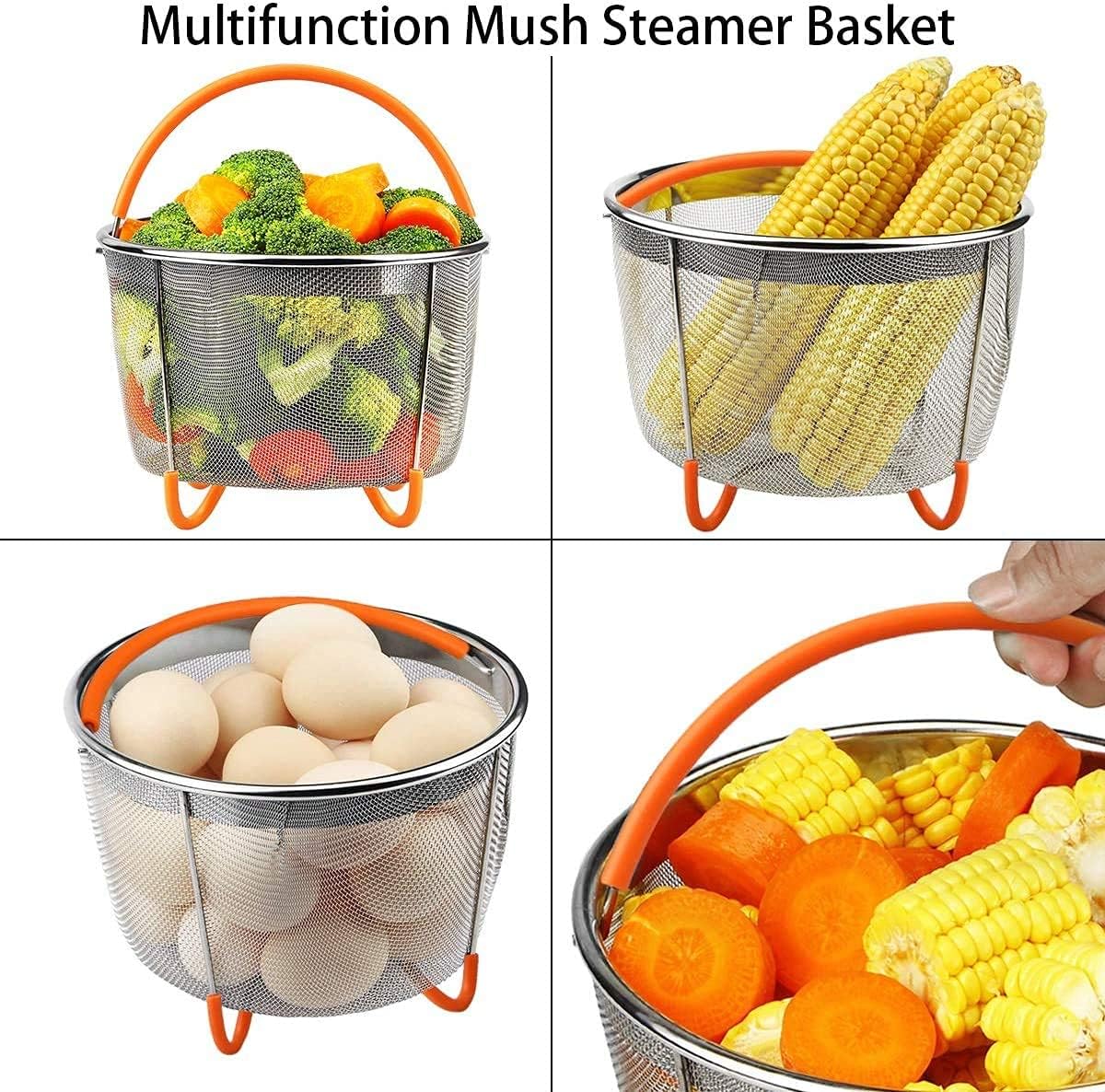 Edelstahl Dampfeinsatz 6QT - Für Kochtöpfe, Gemüse & Eier Dämpfen