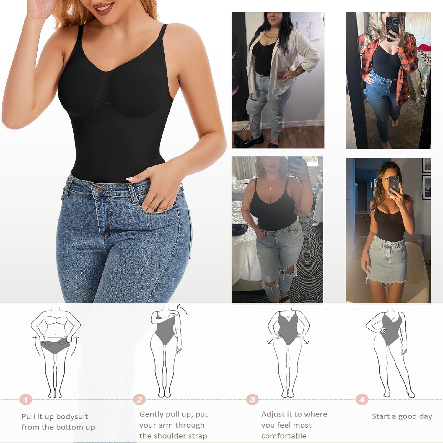 KSKshape Shapewear Bodysuits for Womens Tummy Control Slimming Thong Body Shaper Seamless Shaping Body Suits - Image 6