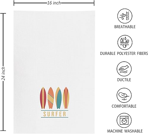 Miniatura 5 de Follow Your Heart Surfer Girl - Toallas de cocina y paños de cocina inspiradores de playa de verano de 16 x 24 pulgadas, toalla de mano para