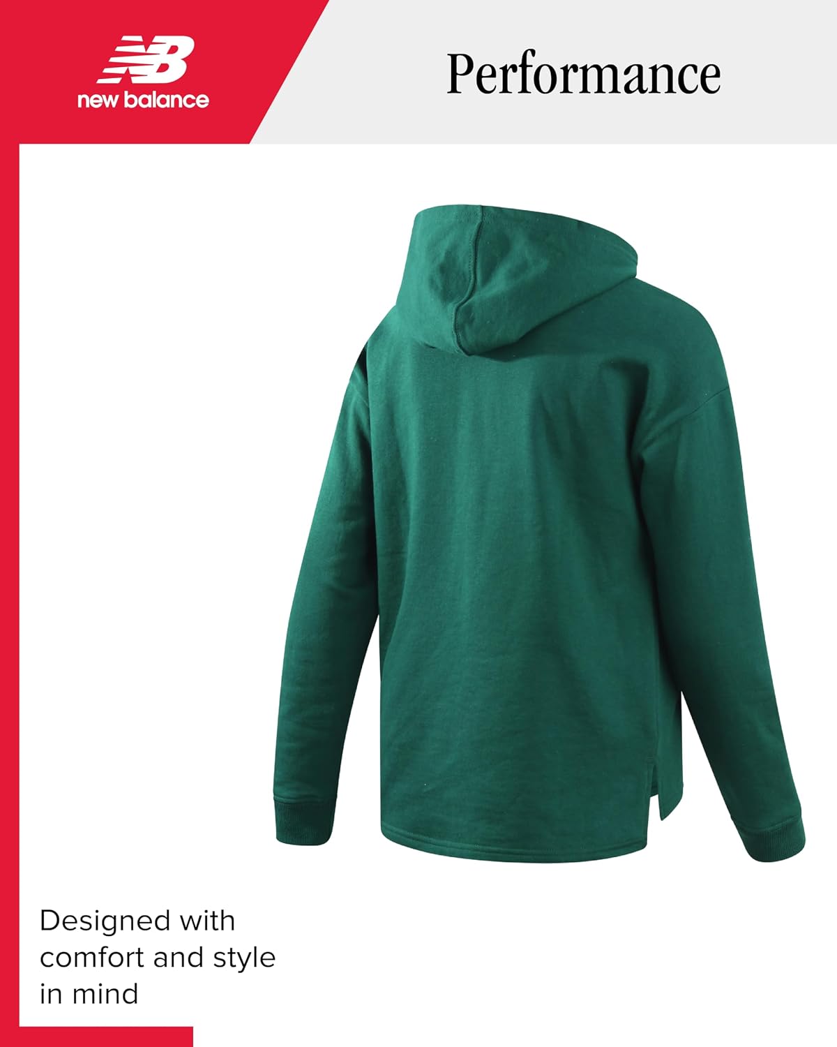 New Balance Girls Soft Fleece Basic Pullover Hoodie Sweatshirt, Sizes 7-16 | Relaxed Hi-Lo Hem Teens Love, Cozy Warmth That Pairs with Leggings for School Mornings & Casual Days