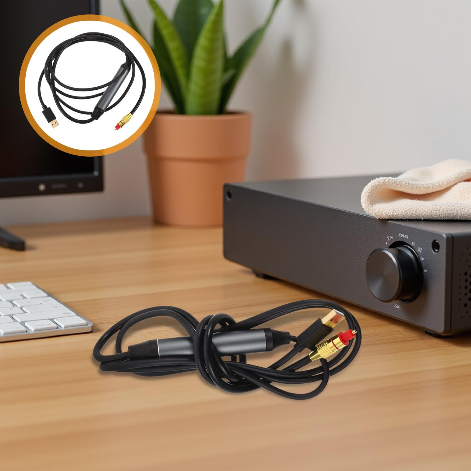 SECFOU Cavo Audio Ottico Digitale Nero in Plastico Convertitore Audio Portatile per Trasferimento Digitale e Hifi