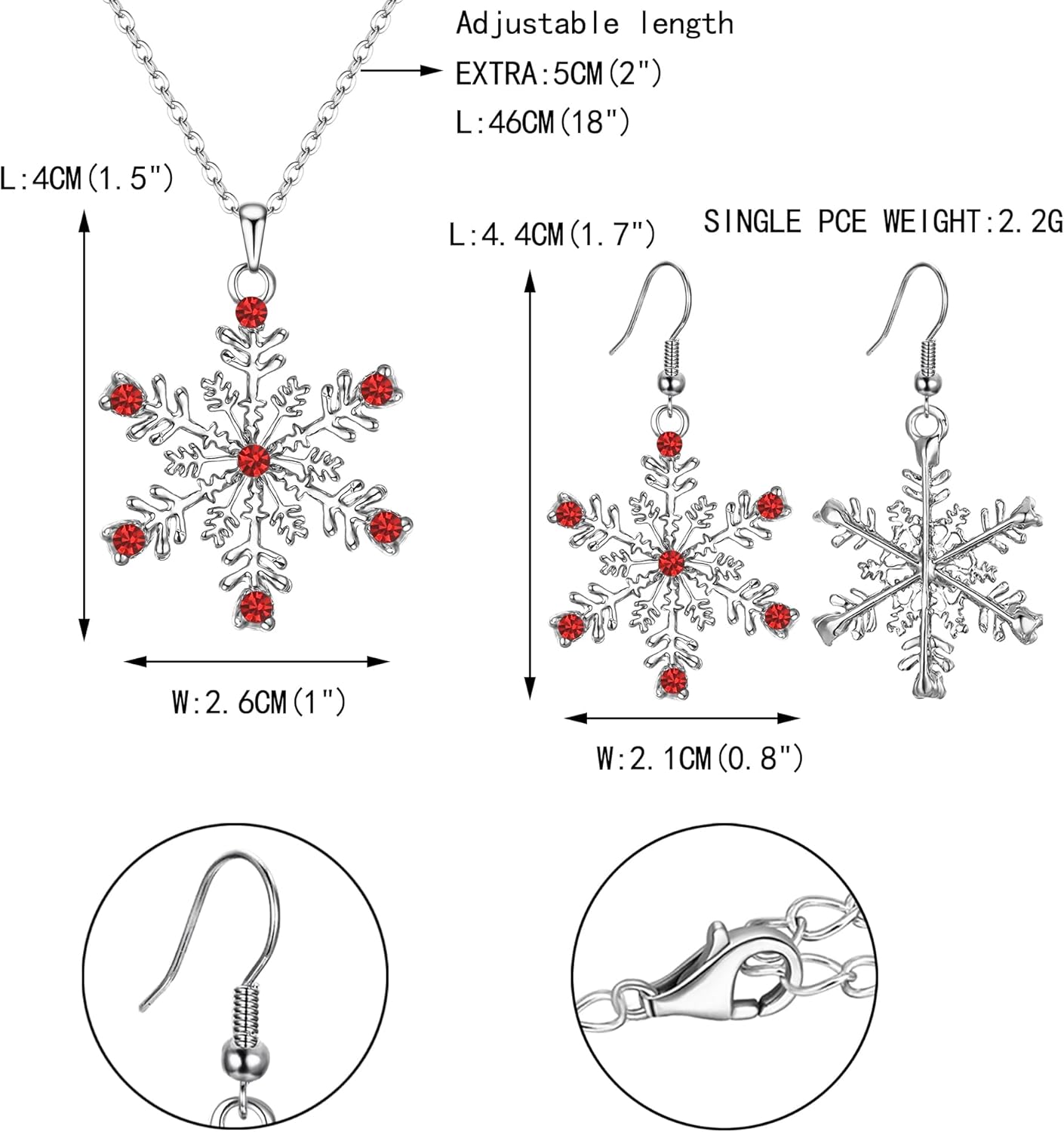EVER FAITH Austrian Crystal Snowflake Flower Pendant Necklace Earrings Set