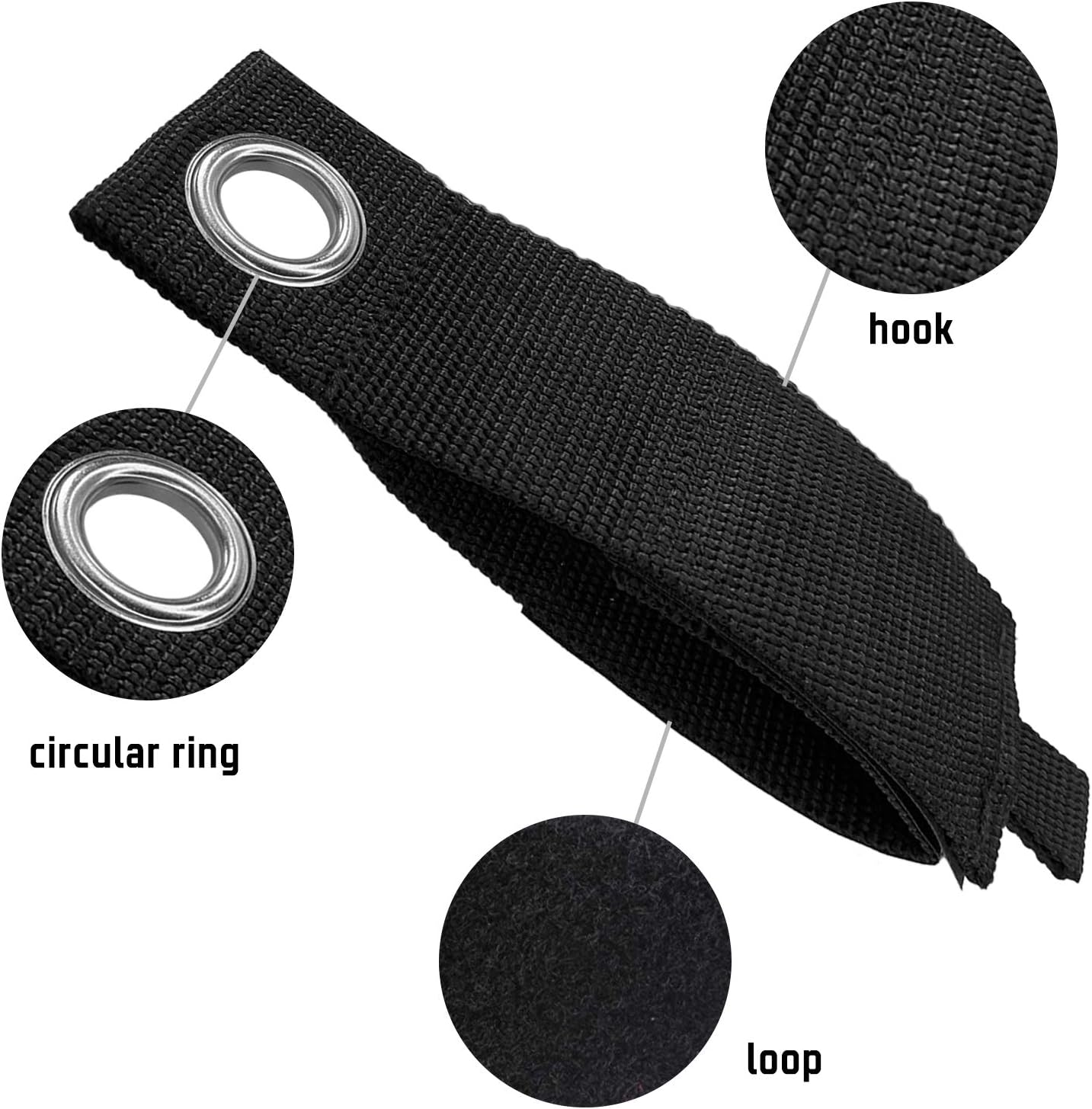 10 Pack Extension Cord Holder Organizer, Heavy-Duty Storage Straps, Hook and Loop for Garage Organization(6 Large+4 Small) - Black