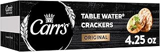 Carr's Table Water Crackers, Baked Snack Crackers, Party Snacks, Original, 4.25oz Box (1 Box)