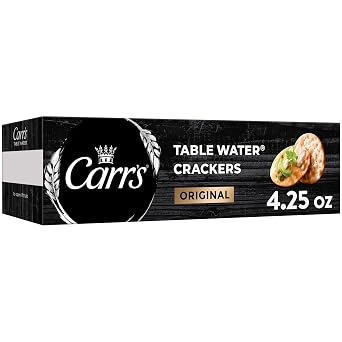 Carrs Table Water Crackers, Baked Snack Crackers, Party Snacks, Original, 4.25oz Box 1 Box