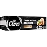 Carr's Table Water Crackers, Baked Snack Crackers, Party Snacks, Original, 4.25oz Box (1 Box)