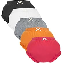 5Pcs Baby Girl Diaper Cover Bloomer Ruffled for Infant Girls Newborn Shorts Cotton Panties Set for Boys Girls