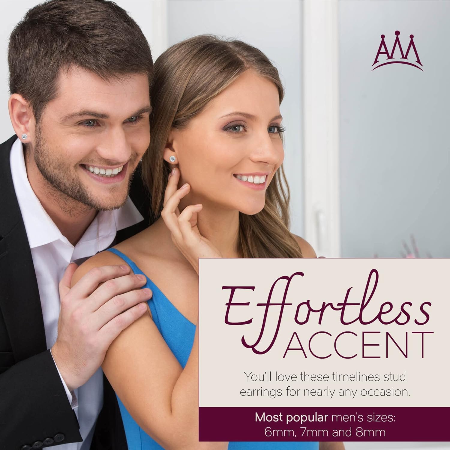 14k White Gold Solitaire Round Cubic Zirconia CZ Stud Earrings with 14kt Gold butterfly Pushbacks - Image 9