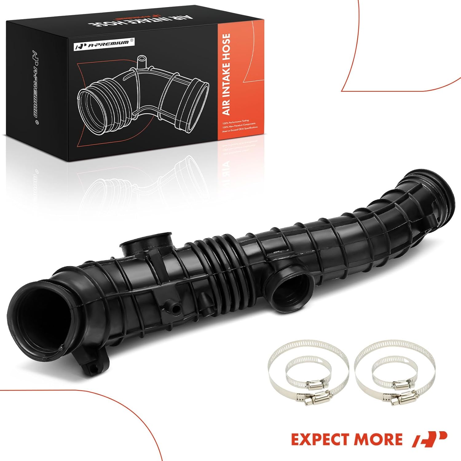 A-Premium Engine Air Clean Intake Tube Hose W/Clamps Compatible with Honda Accord 1994-1997, Odyssey 1995-1997 & Acura CL 1997, 2.2L, Replace# 17228P0A000