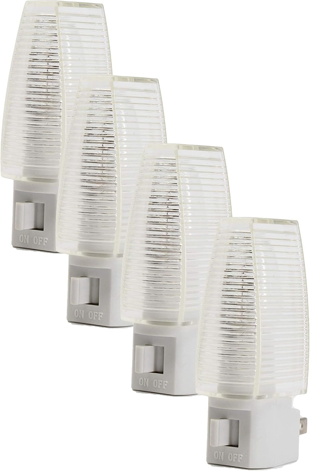 Kingman Night Light Wall Plug in with On/Off Switch Warm White UL Listed, 120V 4W (4 Pack)