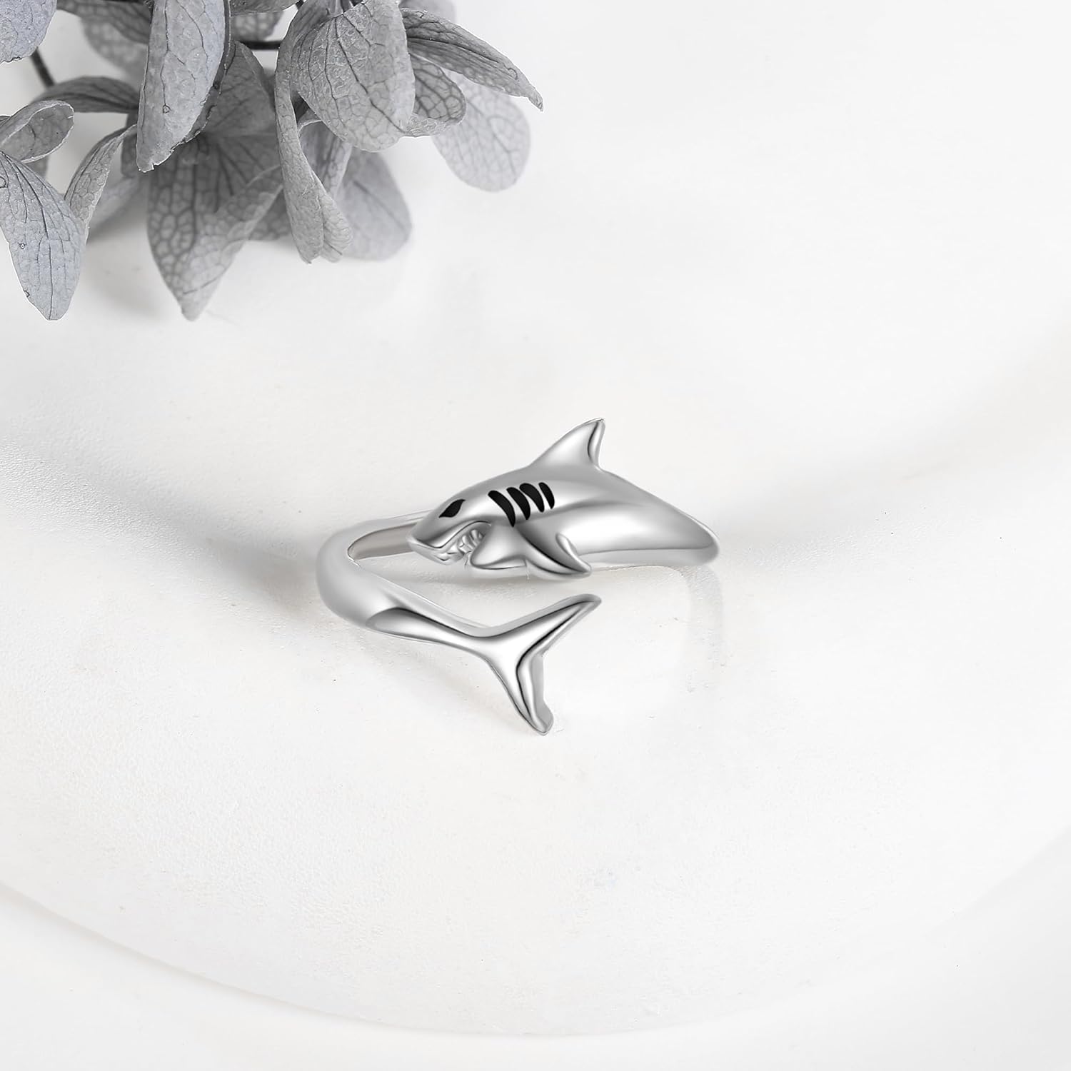 Shark/Whale/Hammerhead Shark/Turtle Ring 925 Sterling Silver Adjustable Open Thumb Rings Sea Shark Jewelry Ocean Gifts for Women Men