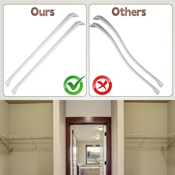 Uenhoy 2 Pack 12 Wire Shelf Brackets White Steel Closet w/ Hardware
