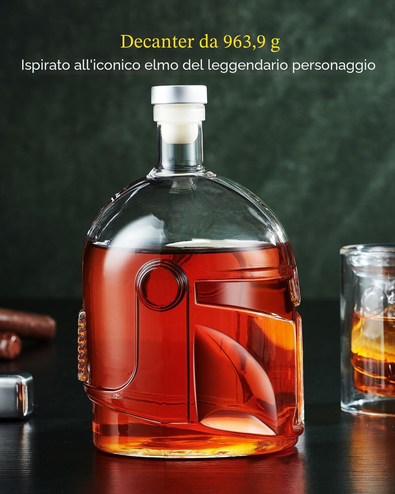 The Wine Things Set di decanter per whisky con 2 bicchieri per uomo e papà, regalo unico per marito, fidanzato, fratello, idee regalo per Natale, anniversario, compleanno, accessori per bere per casa